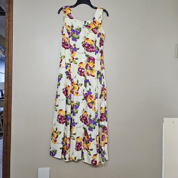 Vintage Vibes Floral Button Down Maxi Dress - Picture 1 of 6